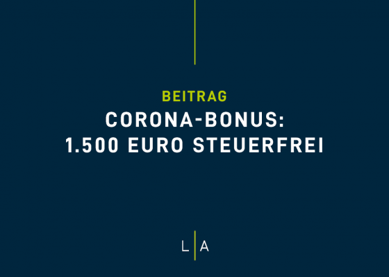 Corona-Bonus: 1.500 Euro steuerfrei