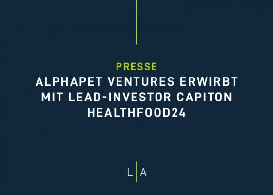 AlphaPet Ventures erwirbt mit Lead-Investor capiton Healthfood24