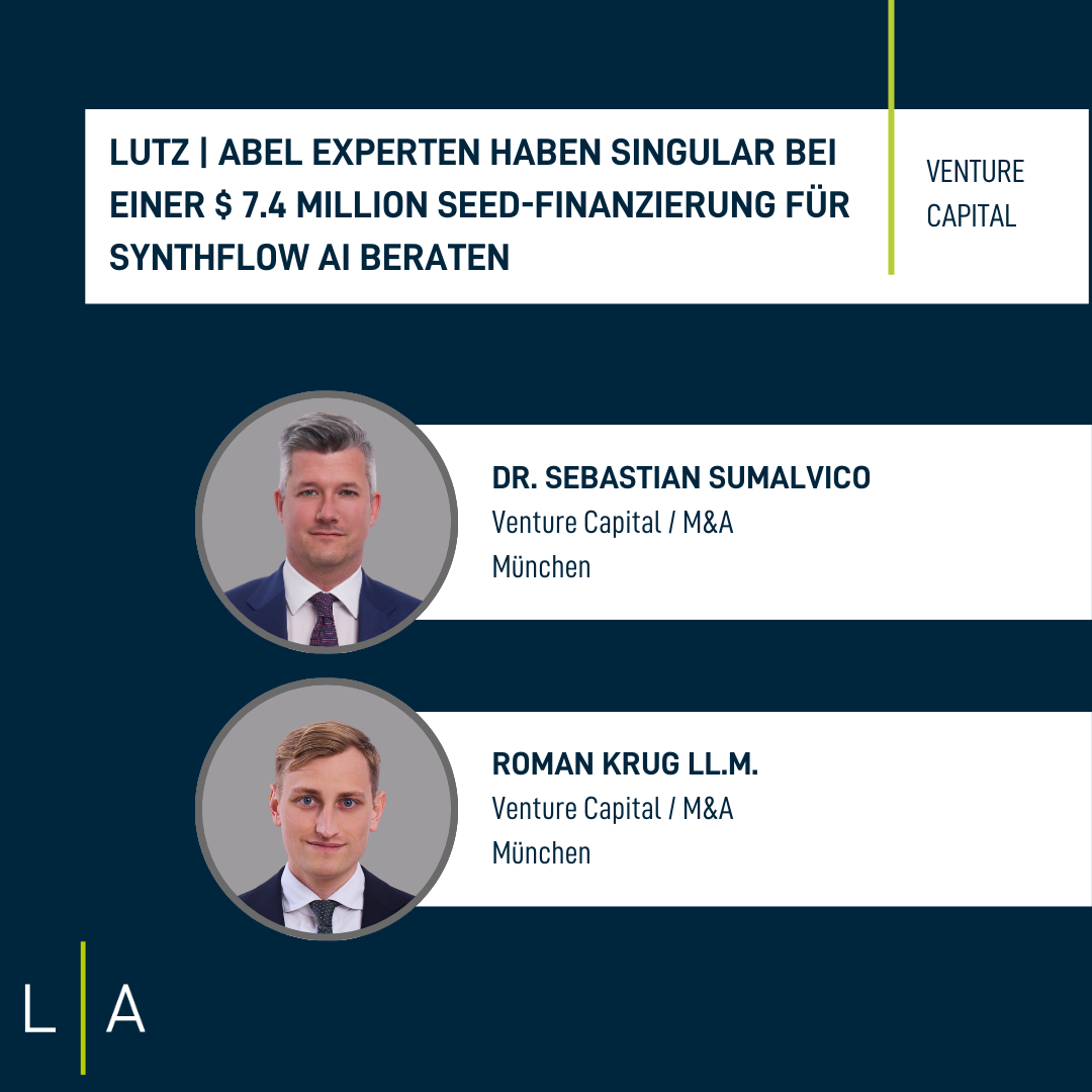 LUTZ I ABEL Experten haben Singular bei einer $ 7.4 Million Seed-Finanzierung für Synthflox AI beraten