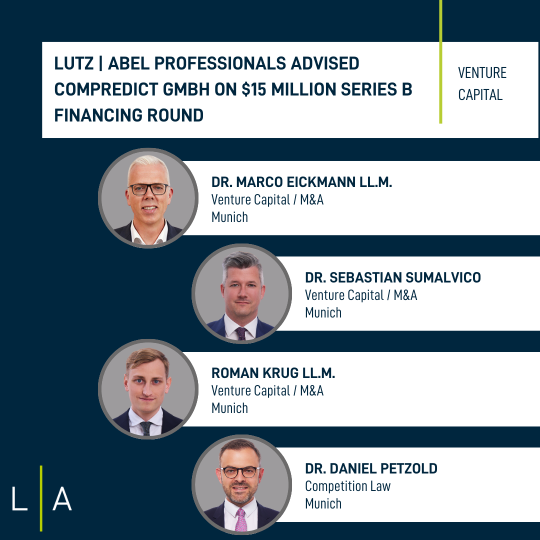 LUTZ | ABEL professionals advised COMPREDICT GmbH on  $15 million Series B financing round